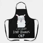 Tablier J'Aime Vraiment Llama Ok Llama Alpaca Lover (Recto)