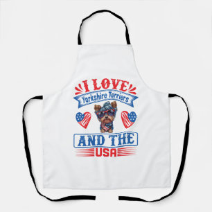 Tablier J'aime Yorkshire Terriers et les USA 01