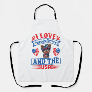 Tablier J'aime Yorkshire Terriers et les USA 01