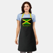 Tablier Jamaïque Drapeau noir vert jaune Jamaïcain (Porté)