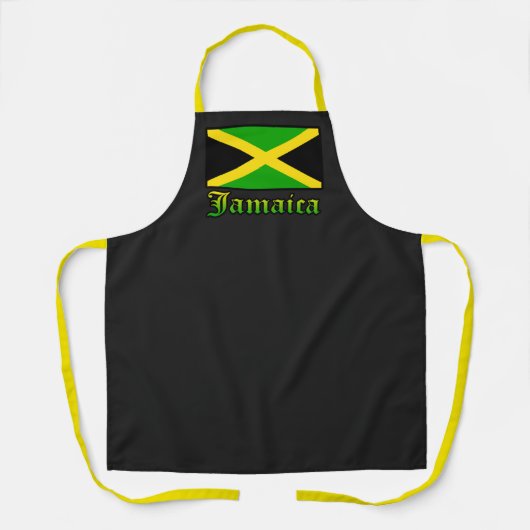 Tablier Jamaïque Drapeau noir vert jaune Jamaïcain (Recto)