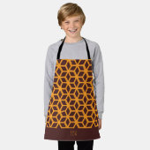 Tablier Japonais Jaune Chocolat Motif minimal (Porté)