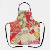 Tablier Japonais KIMONO Textile, motif floral (Recto)