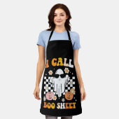 Tablier J'Appelle Boite Feuille Halloween Retro Ghost (Porté)