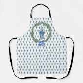 Tablier Jar de gingembre blanc et bleu (Recto)