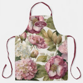 Tablier Jardin anglais Floral Hydrangea Peony Mère rose (Recto)