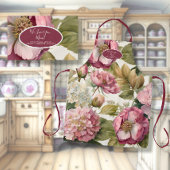 Tablier Jardin anglais Floral Hydrangea Peony Mère rose