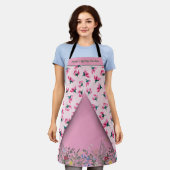 Tablier Jardin de fleurs roses délicates (Porté)