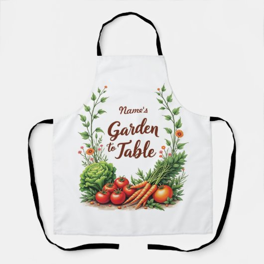 Tablier Jardin de nom modifiable à table (Recto)