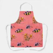 Tablier Jardin de printemps mignon de l'abeille et rose fl (Recto)