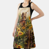 Tablier Jardin de tournesol avec maisons d'oiseaux (Insitu)