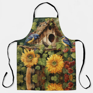 Tablier Jardin de tournesols avec nichoirs à oiseaux