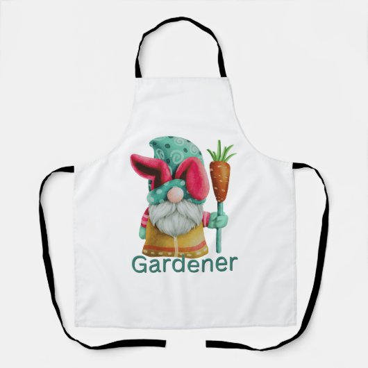 Tablier Jardin d'été Gnome avec carotte (Recto)