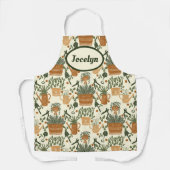 Tablier Jardin élégant avec Terracotta et Vert (Recto)