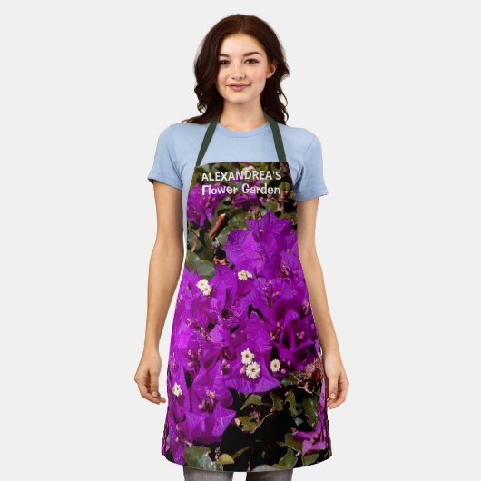 Tablier Jardin Fleur Floral Nature Personnalisée (Porté)