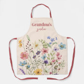 Tablier Jardin Fleur sauvage fleuri Boho personnalisé (Recto)