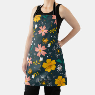 Tablier Jardin Floral Marine Motif Printanier Fantaisiste