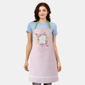 Tablier Jardin Floral Monogramme Rose (Porté)