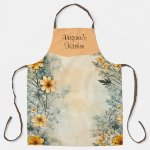 Tablier Jardin Floral Personnalisé sur tout l'imprimé tabl