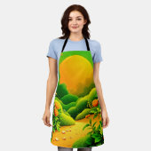 Tablier Jardin Orange Luxuriant (Porté)