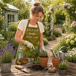 Tablier Jardin personnalisé mignon de Plant Lady