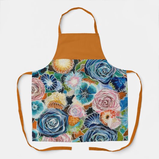 Tablier Jardin Rose animé Bouquet Apron (Recto)