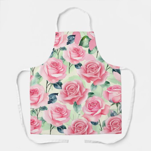 Tablier Jardin rose : Fleur dans le style (Recto)
