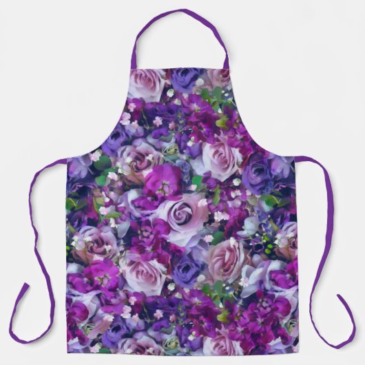 Tablier Jardin Rose violet (Recto)