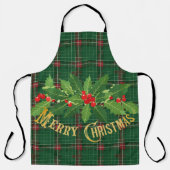 Tablier Jardin vert de Noël avec couronne (Recto)