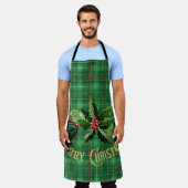 Tablier Jardin vert de Noël avec couronne (Porté)