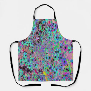 Tablier Jardin Violet avec Fleurs Aquamarine Psychédélique