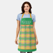 Tablier Jaune clair et vert Plat été (Porté)