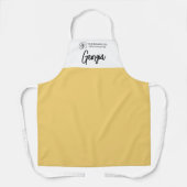 Tablier Jaune doux blanc avec nom et logo d'entreprise (Recto)
