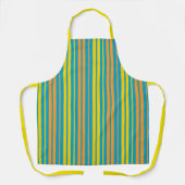Tablier Jaune et bandes verticales orange bleu (Recto)
