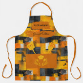 Tablier Jaune et Orange Abstrait - Cuisine Moderne et Auda (Recto)