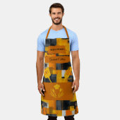 Tablier Jaune et Orange Abstrait - Cuisine Moderne et Auda (Porté)