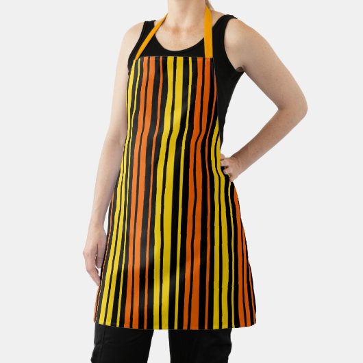 Tablier Jaune et orange rayures verticales noires (Insitu)