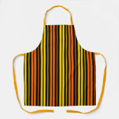 Tablier Jaune et orange rayures verticales noires (Recto)