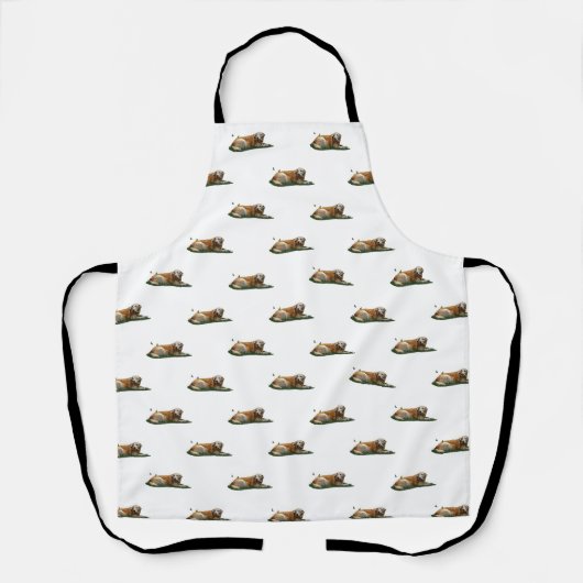 Tablier Jaune Labrador Mixte Race Dog Apron (Recto)