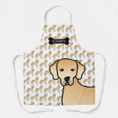 Tablier Jaune Labrador Retriever Dessin Dog & Nom (Recto)