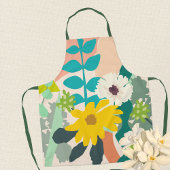 Tablier Jaune marguerite Abstrait de blocs de couleurs mod