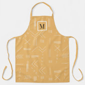 Tablier Jaune moderne Boho Monogramme géométrique personna (Recto)