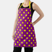 Tablier Jaune sur violet Pois design Motif (Insitu)