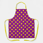 Tablier Jaune sur violet Pois design Motif (Recto)