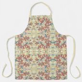 Tablier Jaune Terracotta Fleurs Abstraites Motif Floral (Recto)