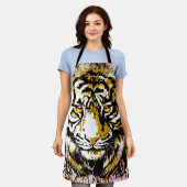 Tablier jaune | Tigre coloré (Porté)