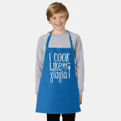 Tablier Je cuisine comme mon Yiayia Greek blue (Porté)