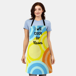 Tablier Je cuisinerai pour les baisers Coloré