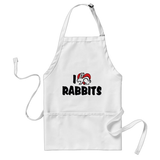 Tablier Je Lapins de coeur d'amour (Devant)