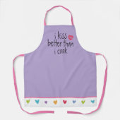 Tablier Je m'embrasse mieux que moi pour cuisiner Apron (Recto)